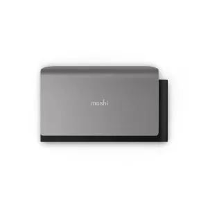 Moshi Symbus Mini 7-i-1 USB-C-hubb, kompakt grått och svart tillbehör för portutbyggnad på skrivbordet