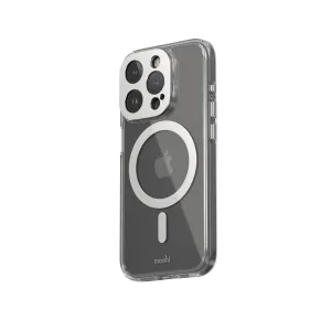 Moshi iGlaze transparent skal för iPhone 15 Pro med MagSafe-liknande ring och upphöjt kameraskydd