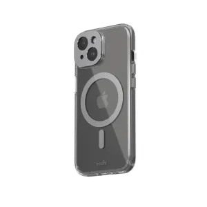 Moshi iGlaze klart ultratunt iPhone 15-skal med ring i MagSafe-stil och upphöjt kameraskydd