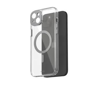 Moshi iGlaze transparent skal för iPhone 15 Plus med ring i MagSafe-stil och kameraskydd
