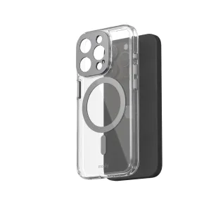 Moshi iGlaze klart ultratunt iPhone 15 Pro-skal med ring i MagSafe-stil och linsskydd