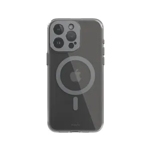 Moshi iGlaze transparent rökgrått skal till iPhone 15 Pro Max med upphöjt kameraskydd