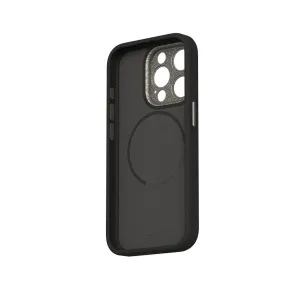 Moshi Napa svart mobilskal för iPhone 15 Pro med strukturerad yta och upphöjd kamerautskärning