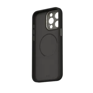 Moshi Napa skyddsskal i midnattsvart för iPhone 15 Pro Max med upphöjd kameraram och stöd för trådlös laddning