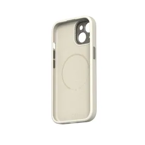 Moshi Napa veganskt läderfodral för iPhone 15 i äggskalsvitt med upphöjda kanter och kamerautskärning