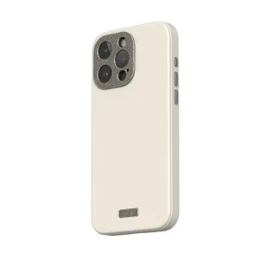 Moshi Napa fodral i veganskt läder för iPhone 15 Pro Max i äggtoddyvitt med texturerad kameraram