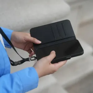 Moshi Overture folio-plånboksfodral för iPhone 15 Pro Max med kortfack och axelrem