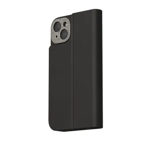 Moshi Overture plånboksfodral för iPhone 15 Plus i midnattsvart med foliolock och kameraskydd