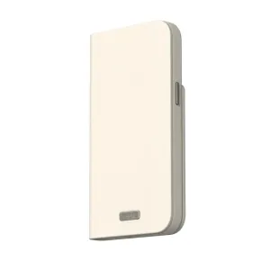 Moshi Overture vikbart foliofodral för iPhone 15 Pro Max i äggtoddyvitt, med kortfack och stativ