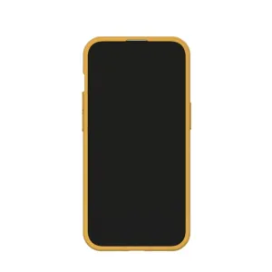 Pela Classic Hive Edition Honey iPhone 13-skal i gult, framifrån med svart skärmöppning och sidoutskärningar