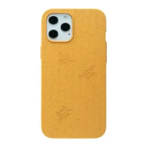 Pela Hive Edition gult mobilskal med bikakemönster för iPhone 12 Pro Max med kamerautskärning