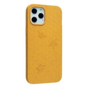 Pela Classic Hive Edition gult mobilskal med bi för iPhone 12 Pro Max med bikakestruktur