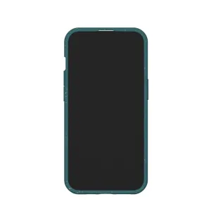 Pela genomskinligt komposterbart iPhone 13 Pro-skal med spräcklad blågrön kant och knappöppningar