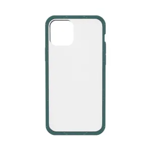 Pela genomskinligt skal för iPhone 12/12 Pro med mörkgrön skyddsram och kamerautskärning