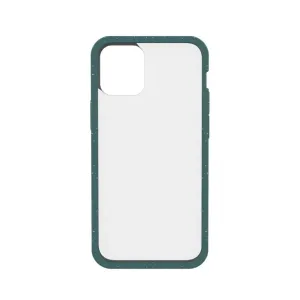 Pela Clear komposterbart mobilskal för iPhone 12 mini, med transparent baksida och mörkgrön ram