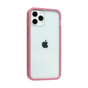 Pela Clear-skal för iPhone 12/12 Pro, transparent miljövänligt mobilskal med rosa kanter