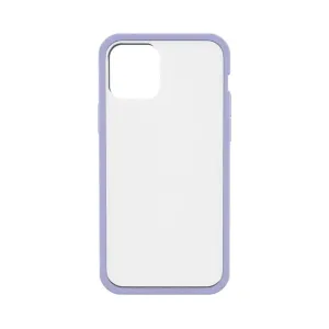Pela transparent mobilskal för iPhone 12/12 Pro med ljuslila kant och stor kamerautskärning
