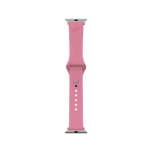 Pela Vine Watch Band rožinis Apple Watch dirželis su tekstūrine apdaila, reljefiniu lapo logotipu ir metalinėmis jungtimis