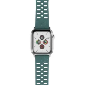 Pela Vine laikrodžio apyrankė, skirta 44 mm Apple Watch, žalios spalvos, su perforuotu, taškuotu kompostuojamu dirželiu