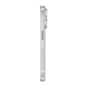Just Mobile TENC Slim Fit frostat iPhone 15 Pro Max-skal, slimmad transparent sidovy med knappurtag och upphöjd kamerakant