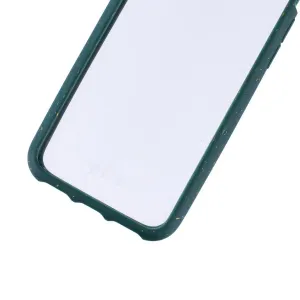 Pela transparent komposterbart iPhone 6/7/8/SE-skal med mörkgrön kant och transparent baksida