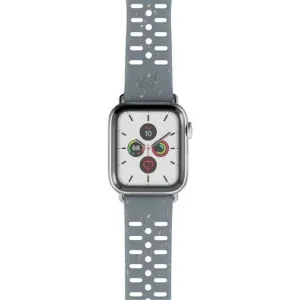 Kompostuojama Pela Vine apyrankė, skirta Apple Watch, pilka perforuota juostelė su magnetiniu užsegimu