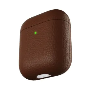 KeyBudz PodSkinz Artisan Series brunt läderfodral för AirPods 3 med narvad finish och skyddande passform