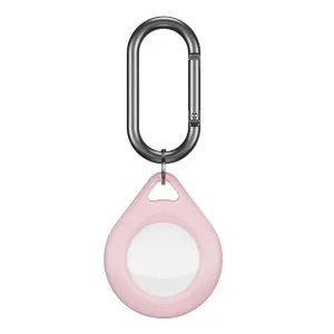 KeyBudz Secure Dock AirTag-hållare i rosa med karbinhake för nycklar och vardagsfäste