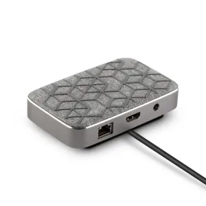 Moshi Symbus Q USB-C-hubb med Qi-laddning, tygtexturerad ovansida samt Ethernet-, HDMI- och ljudportar