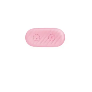 KeyBudz AirDockz rosa magnetisk hållare med L- och R-markeringar för säker dockning av AirPods