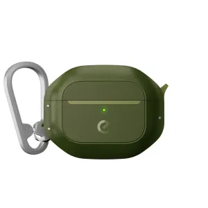 KeyBudz Element Series-fodral för AirPods 3 i olivgrönt med silverfärgad karbinhake
