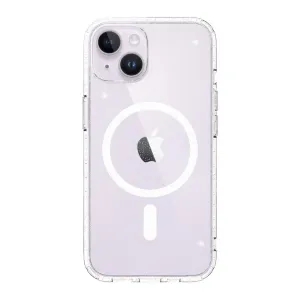 Just Mobile TENC transparent MagSafe-skal för iPhone 14, med upphöjda kanter och skydd för sidoknappar