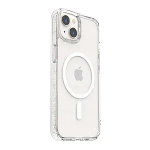 Just Mobile TENC transparent glittrigt iPhone 14-skal med MagSafe-ring och upphöjt kameraskydd