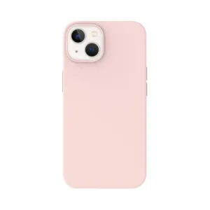 Just Mobile TENC rosa silikonskal för basmodellerna iPhone 14 och iPhone 13, med upphöjd kamerautskärning