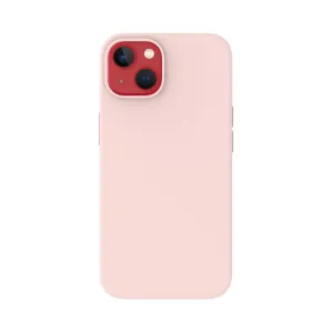 Just Mobile TENC rosa silikonfodral för iPhone 14 och iPhone 13 basmodell med upphöjd kamerautskärning