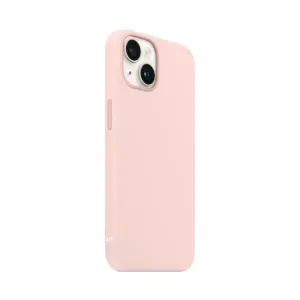 Just Mobile TENC silikonskal för iPhone 14 i rosa med upphöjt kameraskydd och slimmad design