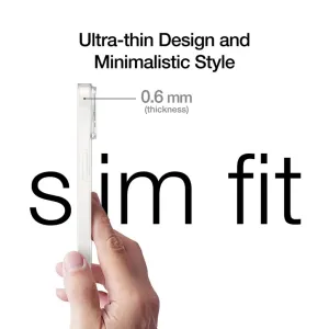 Just Mobile TENC Slim Fit transparent iPhone-skal i sidovy, med den ultratunna profilen på 0,6 mm och den minimalistiska designen i fokus.
