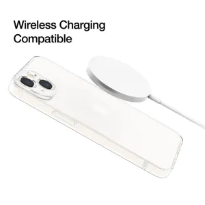 Just Mobile TENC Slim Fit transparent iPhone 14-skal med upphöjd kamerautskärning och stöd för MagSafe