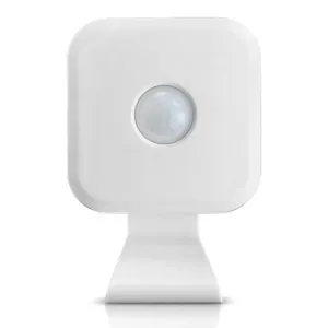 Sensibo Smart Room Sensor i hvid på en stander med central linse til registrering af temperatur, luftfugtighed og tilstedeværelse