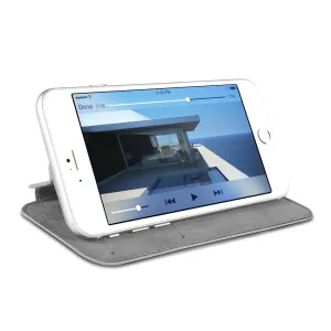Twelve South SurfacePad foliofodral i läder med stativ för iPhone 6/6s Plus, visat i vitt