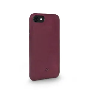Twelve South-läderfodral för iPhone 7 Plus och iPhone 8 Plus i vinrött, baksida med kamerautskärning