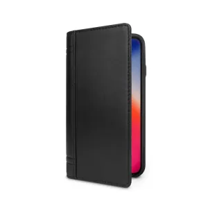 Twelve South Journal svart plånboksfodral i läder för iPhone XS Max med sydda kanter och frontlucka