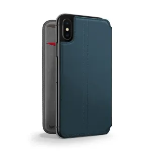 Twelve South SurfacePad-fodral för iPhone XS Max i blått läder med kortfack
