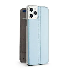 Twelve South ljusblått plånboksfodral för iPhone 11 Pro Max med folioomslag i läder, kortfack och kamerautskärning