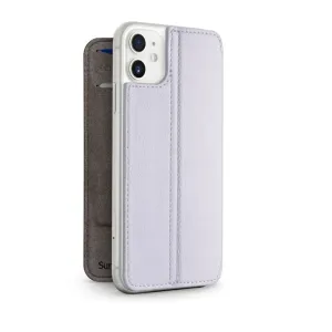 Twelve South SurfacePad iPhone 11 plånboksfodral i läder i tistelgrått med kortfack och sydd foliodesign