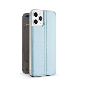 Twelve South SurfacePad blått plånboksfodral i läder för iPhone 11 Pro med ställ och kortfack