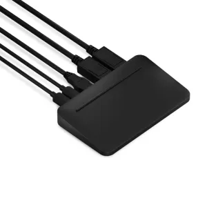 Brydge Stone Lite svart USB-C-multiporthubb med fasta kablar för dockning av dubbla 4K-skärmar
