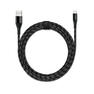 Usbepower Evertek Lyx flätad Lightning-kabel för snabbladdning med USB-A-kontakt och rem
