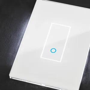 Iotty Smart Switch vit väggplatta med touch för Wi‑Fi-styrning av belysning utan hubb