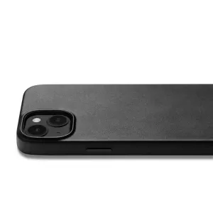 Mujjo svart Full Leather Case med MagSafe för iPhone 14, med upphöjt kameraskydd och slimmad profil